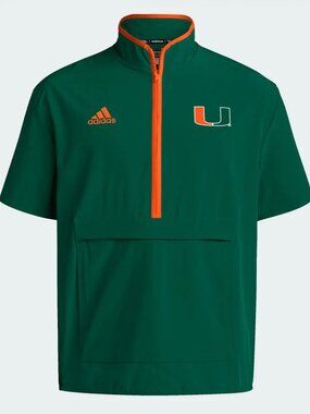 University of Miami Short Sleeve Windbreaker - Green - Men's Large - NWT!